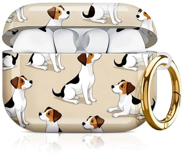 Main image of Compatible with AirPod Pro 3 Case 2025,Shockproof Hard Protective Case,Wireless Charging Compatible, Trendy Elegant Design Cover for Women Men(Dog Repeating Vector)