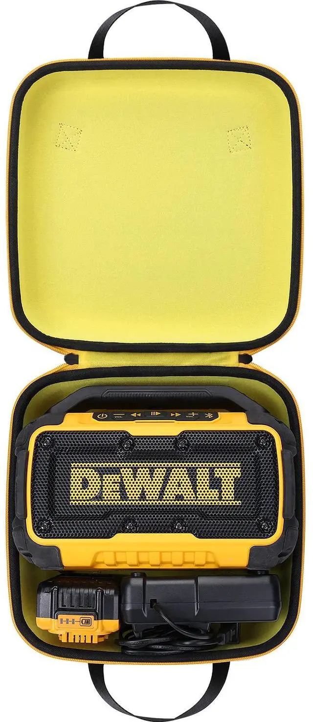 Main image of Hard Case for DEWALT 20V MAX Bluetooth Speaker Jobsite DCR010,Black | Travel Protective Storage Bag with Handle, Shockproof EVA Shell and Soft Lining