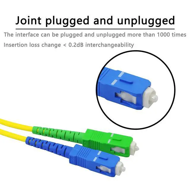 Alt view image 2 of 7 - SC to SC Fiber Optic Patch Cable,SC/UPC - SC/APC - SM Singlemode Simplex Fiber Optic Jumper Cord with 2 SC to SC UPC and 2 APC Fiber Coupler Flange Adapter Connector 2M-2 Pack