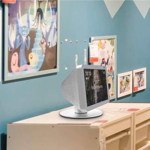 Alt view image 2 of 7 - Adjustable Stand only for Echo Show 8 / Echo Show 8 (2nd Gen), Tilt + Swivel Standaluminum stand with 8 magnets Silver
