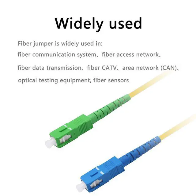 Alt view image 5 of 7 - SC to SC Fiber Optic Patch Cable,SC/UPC - SC/APC - SM Singlemode Simplex Fiber Optic Jumper Cord with 2 SC to SC UPC and 2 APC Fiber Coupler Flange Adapter Connector 2M-2 Pack