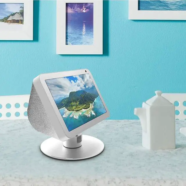 Alt view image 3 of 7 - Adjustable Stand only for Echo Show 8 / Echo Show 8 (2nd Gen), Tilt + Swivel Standaluminum stand with 8 magnets Silver