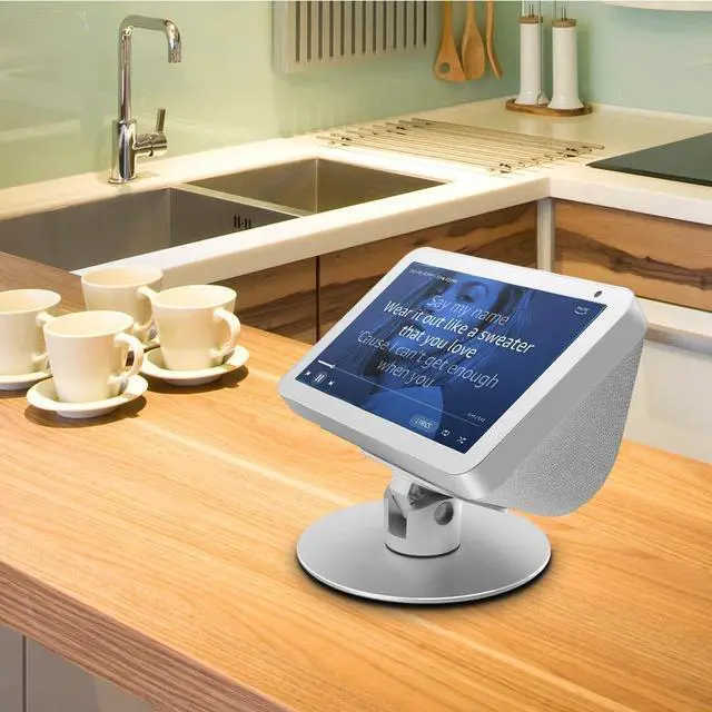 Alt view image 4 of 7 - Adjustable Stand only for Echo Show 8 / Echo Show 8 (2nd Gen), Tilt + Swivel Standaluminum stand with 8 magnets Silver