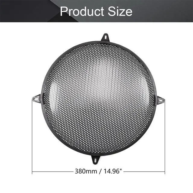 Alt view image 2 of 5 - 15" Speaker Grill Cover, Subwoofer Grill Cover, Metal Frame with Metal Mesh | Speaker SubWoofer Waffle Grill Cover Guard Protector for Car Audio Cabinets, Home Theater with Clips and Screws