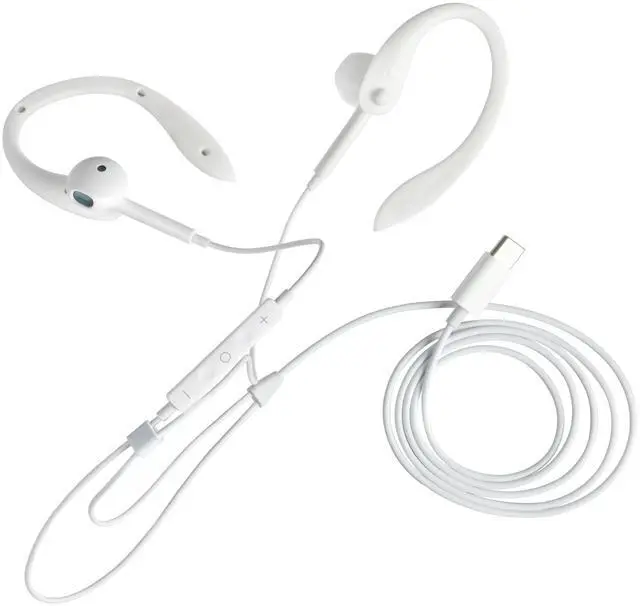 Main image of USB-C Wired Earbuds with Bendable Custom Earloops Comfortable Fit, Sound, Compatible with Latest USB-C Phones