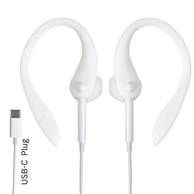 Alt view image 3 of 6 - USB-C Wired Earbuds with Bendable Custom Earloops Comfortable Fit, Sound, Compatible with Latest USB-C Phones
