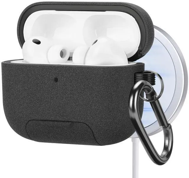 Main image of Magnetic Lock Lid Case Compatible with AirPods Pro 3 | Built-in Phone Stand, MagSafe Ready, Shockproof Protective Cover with Lanyard