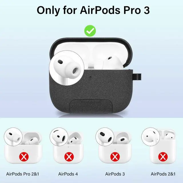 Alt view image 2 of 6 - Magnetic Lock Lid Case Compatible with AirPods Pro 3 | Built-in Phone Stand, MagSafe Ready, Shockproof Protective Cover with Lanyard