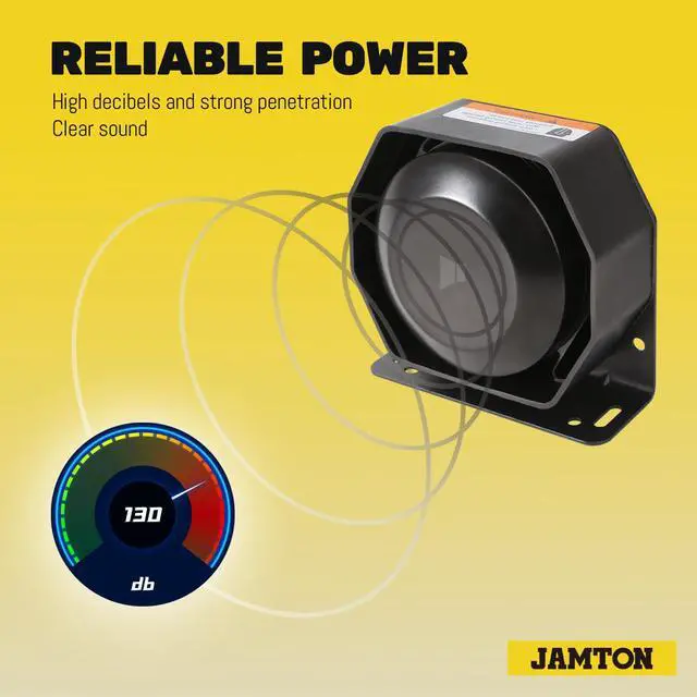 Alt view image 4 of 5 - JAMTOM Compact High-Performance PA Siren Horn, 200W/8 ohms Ultra Slim Sirens Speaker for Emergency Vehicles, Construction Vehicles, Engineer Vehicles (Capable with Any 100-200 Watt Siren System)