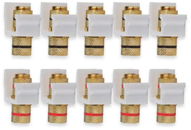 Main image of Speaker Post Snap-in Banana Keystone Jack - White, 10pcs