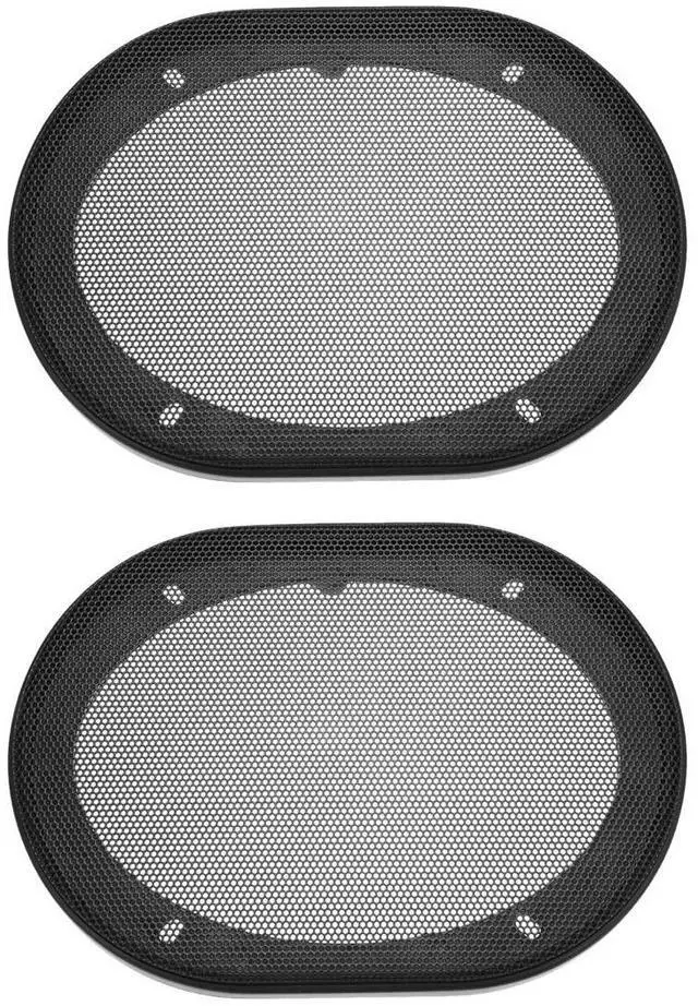 Main image of Speaker Grill Cover 5.94X8.27inch Mesh Decorative Square Subwoofer Guard Protector Black 2pcs