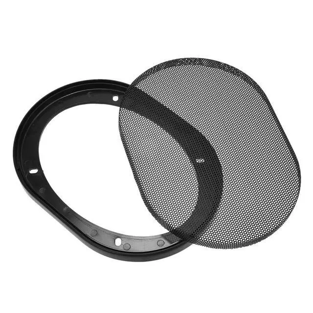 Alt view image 3 of 3 - Speaker Grill Cover 5.94X8.27inch Mesh Decorative Square Subwoofer Guard Protector Black 2pcs