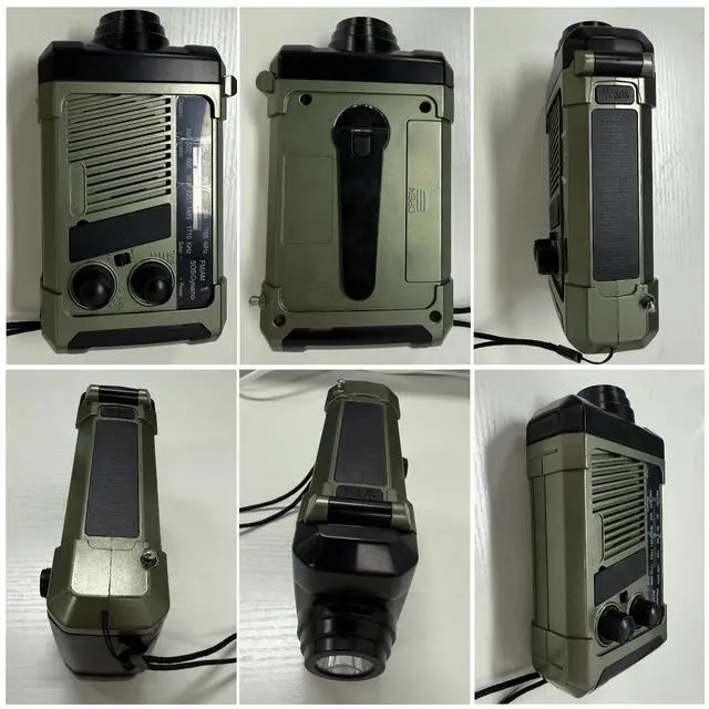Alt view image 2 of 6 - Weather Radios Portable AM FM for Work, Emergency Outdoor Radio Solar/Hand Crank/,Battery Operated,SOS Alarm/Flashlight/LED
