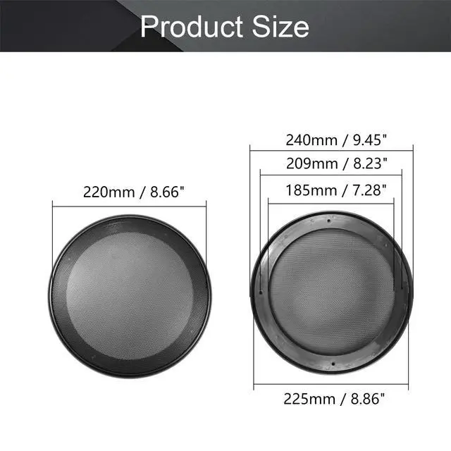 Alt view image 2 of 7 - 2Pcs 8" Speaker Grill Cover, Metal Frame with Metal Mesh | Car Audio Speaker SubWoofer Waffle Grill Cover Guard Protector for Cabinets, Home Theater with Screws