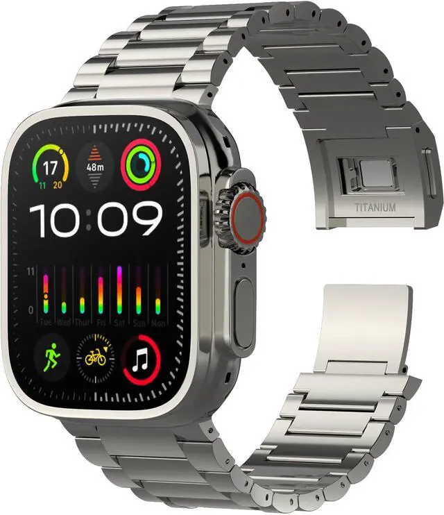 Main image of Titanium Watch Band,Titanium Watch Strap with DLC Scratch Resistant,Fits Series 10 iWatch Wristband for 45 46 49mm of ULTRA 3 & Ultra 2/1,With Premium secure Titanium Watch clasp