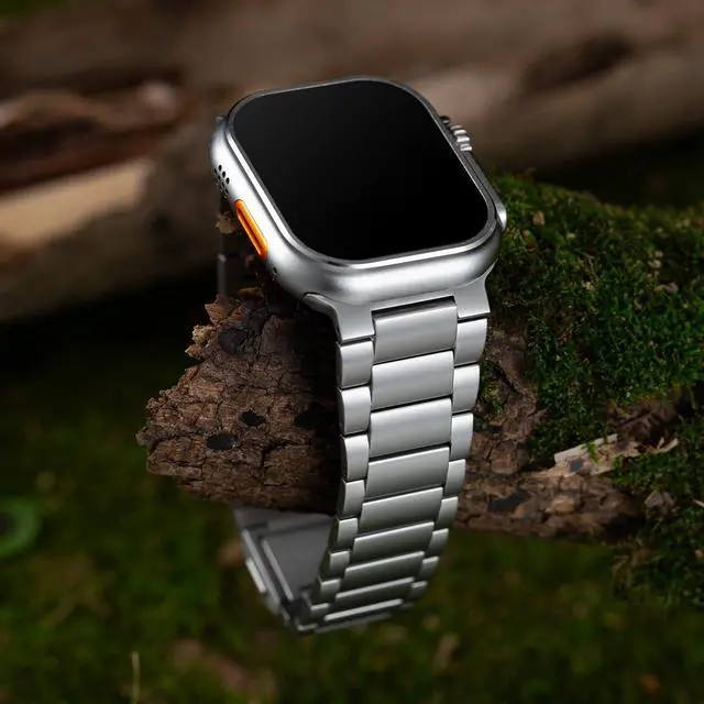Alt view image 6 of 6 - Titanium Watch Band,Titanium Watch Strap with DLC Scratch Resistant,Fits Series 10 iWatch Wristband for 45 46 49mm of ULTRA 3 & Ultra 2/1,With Premium secure Titanium Watch clasp