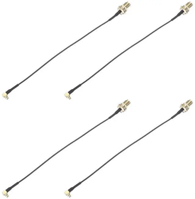 Main image of 4Pcs MMCX Male Right Angle to SMA Female Bulkhead,Pigtail Antenna Coaxial RF1.37 Low Loss Cable,RF Coaxial Connector,2inch