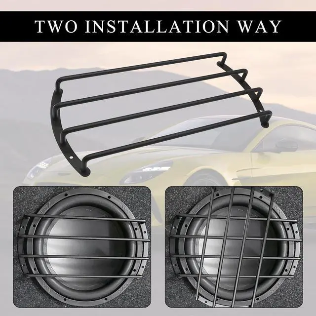 Alt view image 5 of 6 - 2 PCS Car Speaker Grill Cover, 8 Inch 4 Bar Audio Subwoofer Grill Grille Cover Guard, Universal Metal Bars Speaker Grille Protective Covers for Car Audio Subwoofer
