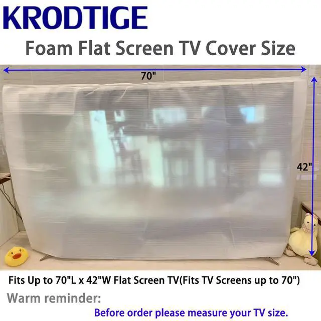 Alt view image 2 of 7 - 2 Pack Large Foam Flat Screen TV Cover(Fits TV Screens up to 70"-75") 70" L x 42" W Cushion Foam Wrap Pouches