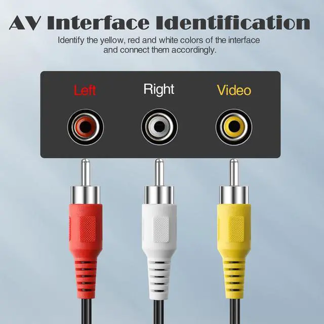 Alt view image 3 of 6 - 3RCA Cable 10Pack 6ft Audio Video Composite 3-Male to 3-Male DVD Cable for TV, VCR, DVD