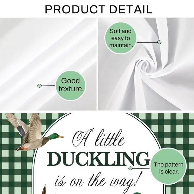 Alt view image 6 of 7 - A Little Duckling is on the Way Backdrop Mallard Duck Baby Shower Decor | A Little Duckling is on the Way Baby Shower Decorations 5x3ft Mallard Duck Backdrop Duck Hunting Baby Shower Party Supplies