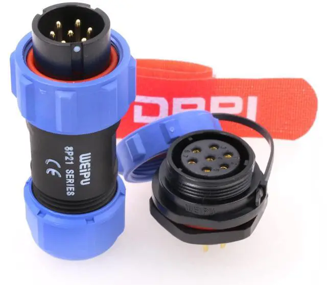 Main image of Weipu Threaded Coupling SP21 7Pin Rear-nut Mount Waterproof Quick Connect Plastic Connector for LED Lights