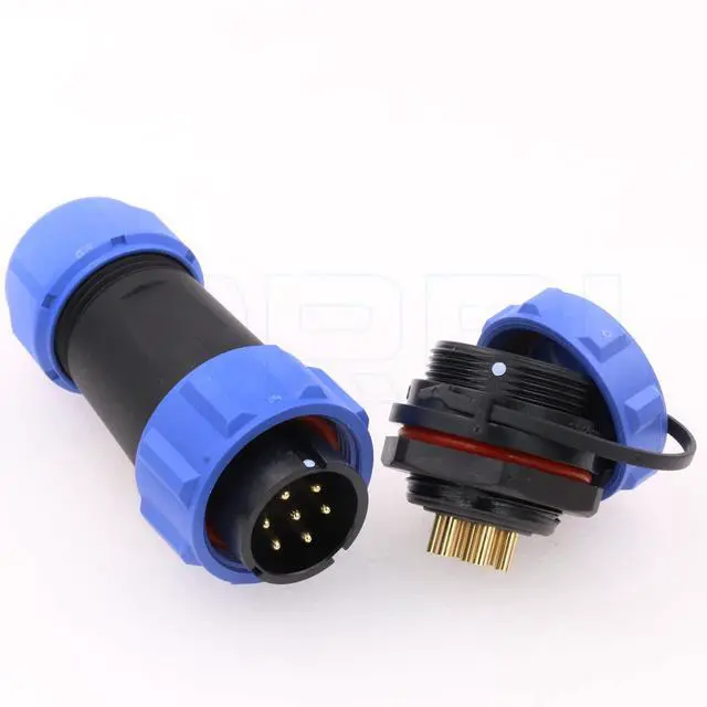 Alt view image 4 of 5 - Weipu Threaded Coupling SP21 7Pin Rear-nut Mount Waterproof Quick Connect Plastic Connector for LED Lights