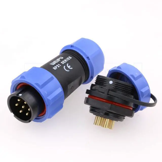 Alt view image 3 of 5 - Weipu Threaded Coupling SP21 7Pin Rear-nut Mount Waterproof Quick Connect Plastic Connector for LED Lights