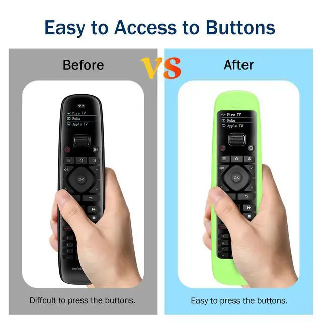 Alt view image 6 of 6 - Case for SofaBaton U2 Universal Remote Silicone Cover Protector Green Skin Glow in Dark