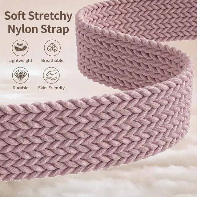 Alt view image 2 of 7 - Celtic Heart Knot Braided Band Compatible with Fitbit Versa 4/Versa 3/Sense 2/Sense Bands for Women Men, Elastic Nylon Sport Loop Adjustable Replacement Strap with Upgraded Metal Fastener
