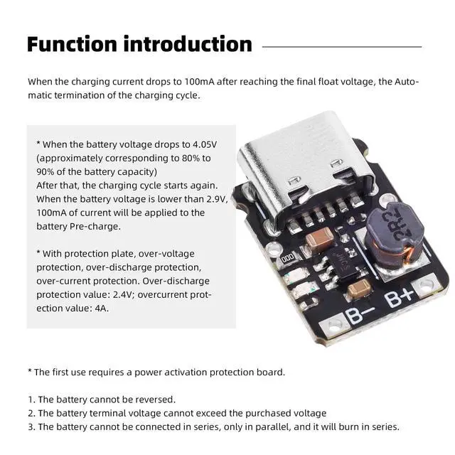 Alt view image 5 of 7 - 10Pcs USB Type C Charge Discharge Integrated Module 3.7V 4.2V for 18650 Lithium Battery with Charging Boost Power Supply Protection Module and and LED Charge Indicators 1A 5V
