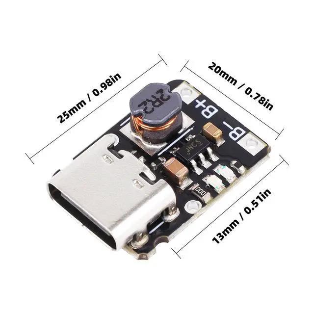 Alt view image 6 of 7 - 10Pcs USB Type C Charge Discharge Integrated Module 3.7V 4.2V for 18650 Lithium Battery with Charging Boost Power Supply Protection Module and and LED Charge Indicators 1A 5V