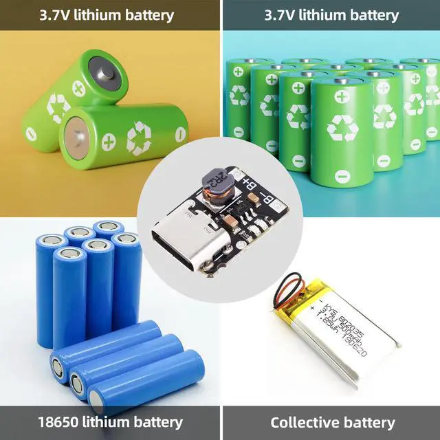 Alt view image 7 of 7 - 10Pcs USB Type C Charge Discharge Integrated Module 3.7V 4.2V for 18650 Lithium Battery with Charging Boost Power Supply Protection Module and and LED Charge Indicators 1A 5V