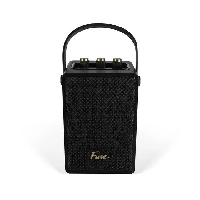 Alt view image 3 of 6 - Andle Vintage Retro Bluetooth Speaker with Vegan Leather Handle | Portable Speaker with Smartphone Connection | USB & AUX Input | Stylish Black Wood Exterior