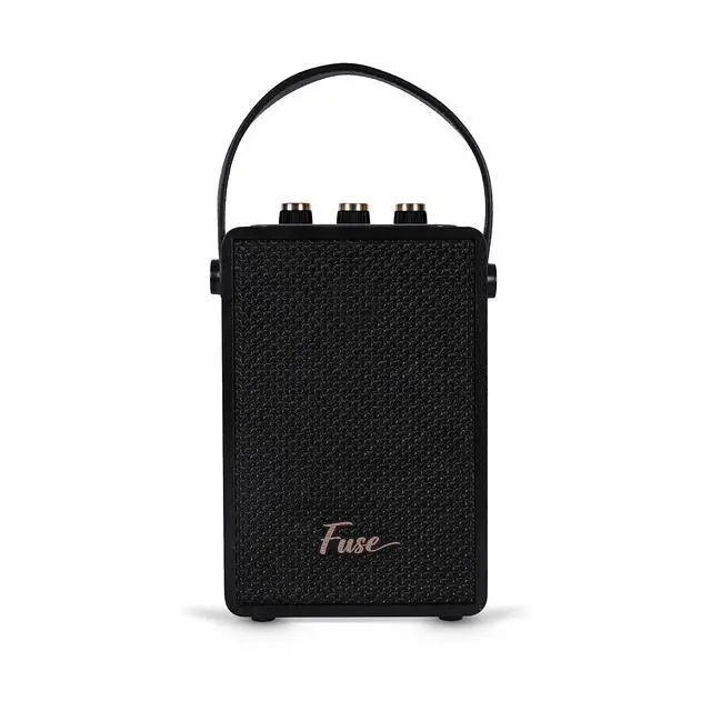 Alt view image 4 of 6 - Andle Vintage Retro Bluetooth Speaker with Vegan Leather Handle | Portable Speaker with Smartphone Connection | USB & AUX Input | Stylish Black Wood Exterior