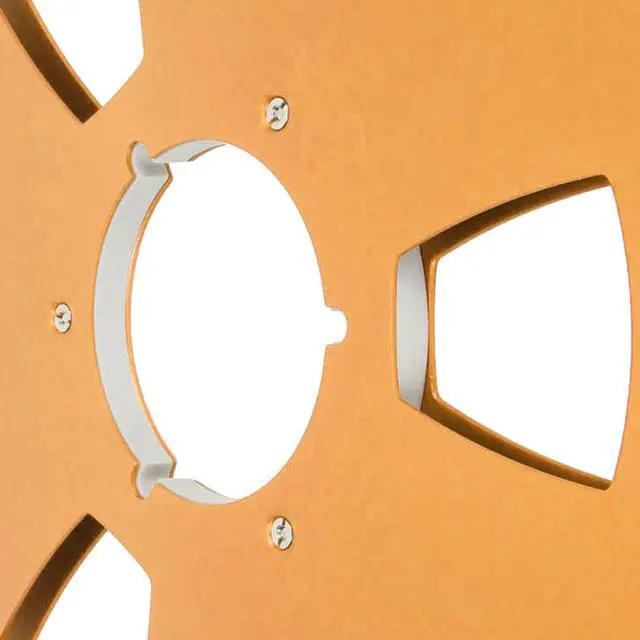 Alt view image 7 of 7 - 10 Inch 1/4 Inch Tape Reel Open Reel,3 Wind Resistance Holes Empty Tape Reel for Recording Aluminum Alloy Take Up Reel for Professional Sound Durability(gold)