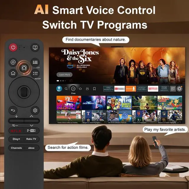 Alt view image 7 of 7 - Remote for LG Smart TV, Replacement Magic Voice and Pointer Remote Control for 2019 to 2025 LG WebOS TV,Compatible AN-MR25GA/MR24GA/MR23GA,AN-MR22GA/22GN/MR21GA,for UHD OLED QNED NanoCell 4K 8K(25GA)