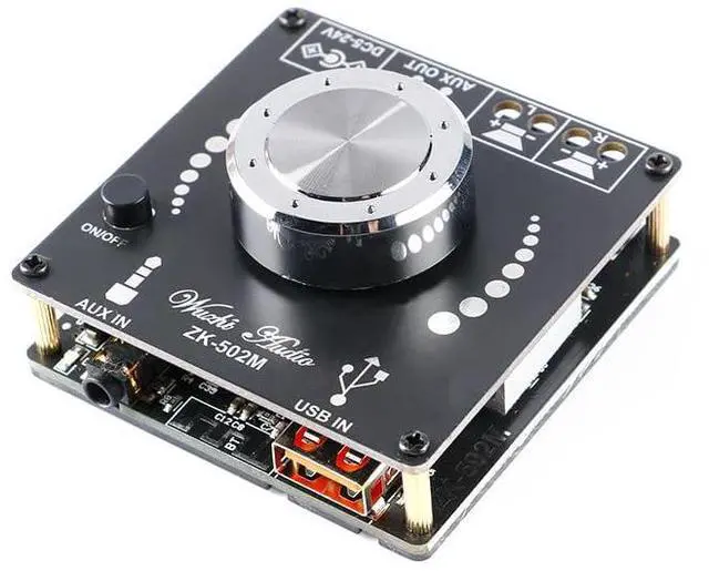 Main image of ZK-502M 50W+50W Bluetooth-Compatible Amplifier Mini 2.0 Stereo Dual Channel AMP Power Output DC 12V AUX USB Input 502M