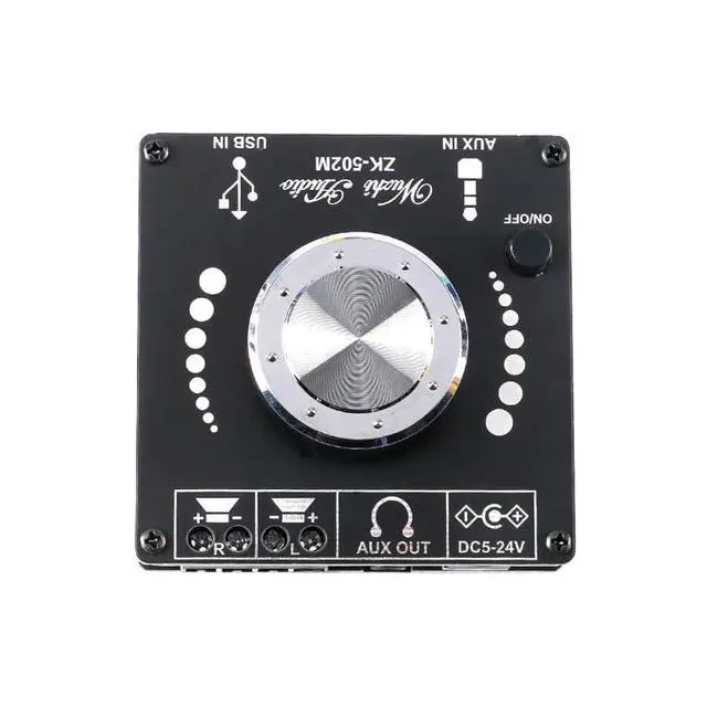 Alt view image 2 of 5 - ZK-502M 50W+50W Bluetooth-Compatible Amplifier Mini 2.0 Stereo Dual Channel AMP Power Output DC 12V AUX USB Input 502M