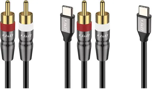 Main image of USB C to 2 RCA Cable, USB Type-C to 2RCA Male Audio Stereo Y Splitter Cable Cord Compatible for iPhone 16/17 Series, Google Pixel 10/9/8, MacBook Pro, Tablets, Laptop, 3.3 Feet (Pack of 2)