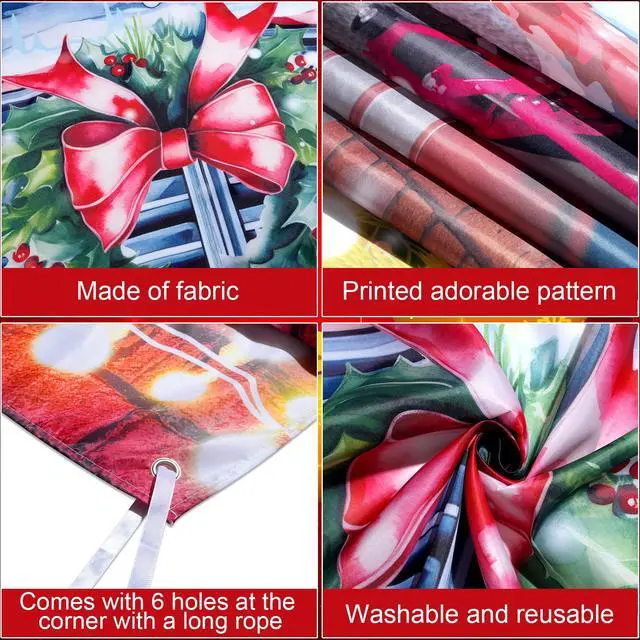Alt view image 3 of 7 - Christmas Garage Door Banner Cover Decorations,7 x 8 Ft Red Truck Christmas Snowman Tree Holiday Garage Door Outdoor Backdrop for Xmas Holiday Winter New Year Party Supplies