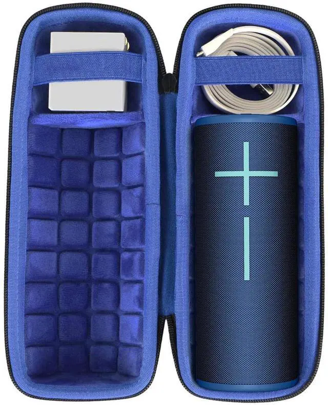 Main image of Hard Case for Ultimate Ears UE Boom 4/3 Wireless Speaker,Black+Blue | Portable Travel Case Replacement, Protective Storage Bag with Handle, Shockproof EVA Shell and Soft Lining