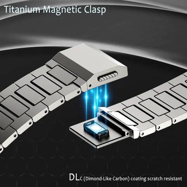 Alt view image 5 of 7 - Titanium Watch Band,Titanium Watch Strap with DLC Scratch Resistant,Fits Series 10 iWatch Wristband for 45 46 49mm of ULTRA 3 & Ultra 2/1,With Premium secure Titanium Watch clasp