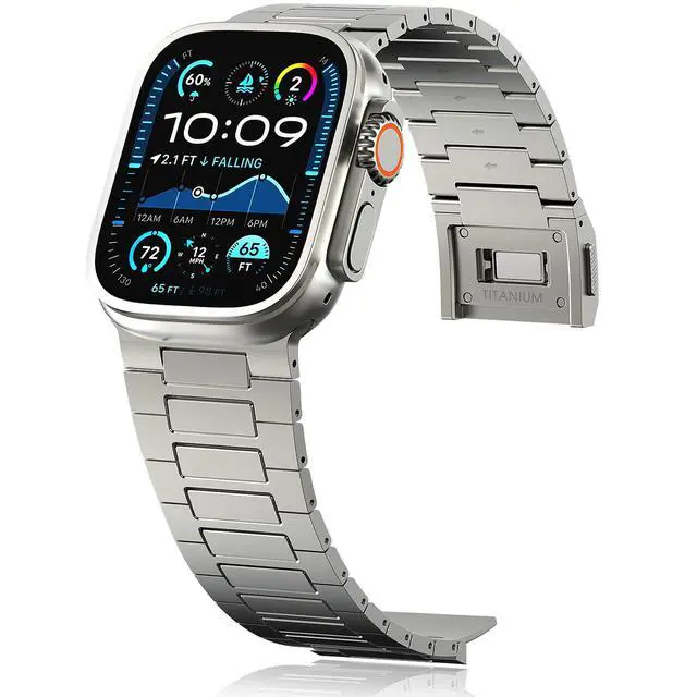 Alt view image 7 of 7 - Titanium Watch Band,Titanium Watch Strap with DLC Scratch Resistant,Fits Series 10 iWatch Wristband for 45 46 49mm of ULTRA 3 & Ultra 2/1,With Premium secure Titanium Watch clasp