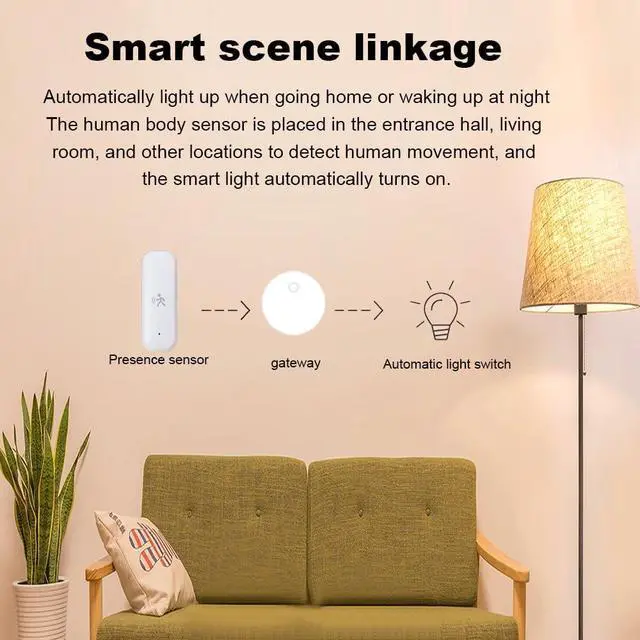 Alt view image 3 of 5 - Zigbee Motion Sensor, Pet Friendly, Compatible with Home Assistant, SmartThings, Aeotec, Homey, Hubitat, or Echo Devices with Built-in Zigbee Hub