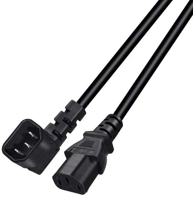 Main image of 1M 90°Right Angle IEC C14 to C13 PDU Server Power Cord | PVC sheath, tidy wiring, fit narrow rack, for UPS monitor printer