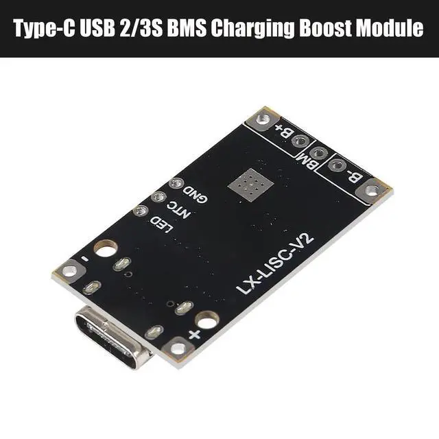Alt view image 6 of 6 - 10pcs Type-C USB 2S BMS 15W 8.4V 12.6V 1.5A Boost Power Supply Module Support Fast Charge with Indicator Lithium Battery Charging