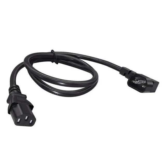 Alt view image 2 of 7 - 2M 90°Right Angle C14 Male to C13 Female PDU Power Cord | PVC outer jacket, solid copper core, fit narrow server rack space, multi-device compatible