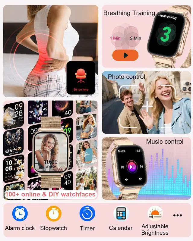 Alt view image 6 of 7 - Smart Watch for Women (Answer/Make Call),1.85" Touchscreen Smartwatch with 120+ Sports Modes Sleep & Heart Rate Monitor Pedometer, Activity Fitness Watch for Android iPhone, 30 Days+ Battery Life