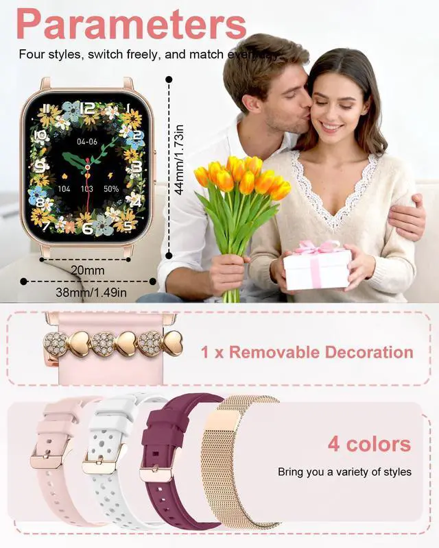 Alt view image 7 of 7 - Smart Watch for Women (Answer/Make Call),1.85" Touchscreen Smartwatch with 120+ Sports Modes Sleep & Heart Rate Monitor Pedometer, Activity Fitness Watch for Android iPhone, 30 Days+ Battery Life